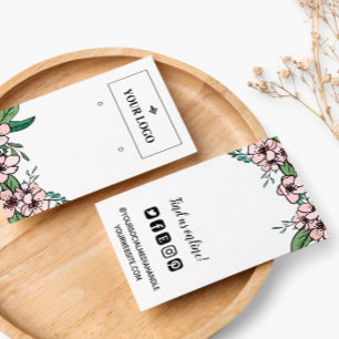 Carte De Visite Peach Blossom Logo Médias sociaux Écran d'oreille