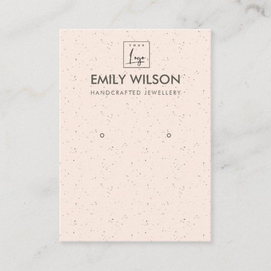 CARTE DE VISITE PEACH BLUSH CERAMIC TEXTURE EARRING AFFICHER LOGO (Devant)