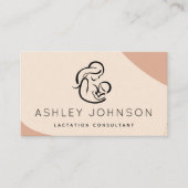 Carte De Visite Peach Boho Lactation Consultant Allaitement (Devant)