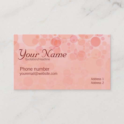 Carte de visite Peach Bubbles (Devant)