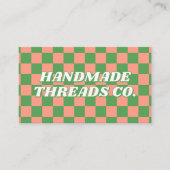 Carte De Visite Peach Checkboard moderne Retro Professional (Devant)