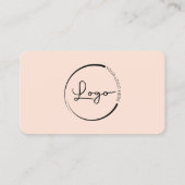 Carte De Visite Peach Coral Logo QR Code Professional (Dos)