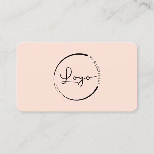 Carte De Visite Peach Coral Logo QR Code Professional (Dos)