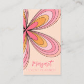 Carte De Visite Peach Daisy Event Planner Super les années 70 Hipp (Devant)