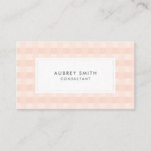 Carte De Visite Peach En vichy Motif professionnel