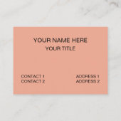 Carte De Visite Peach Fuzz Orange Checkerboard Motif (Dos)