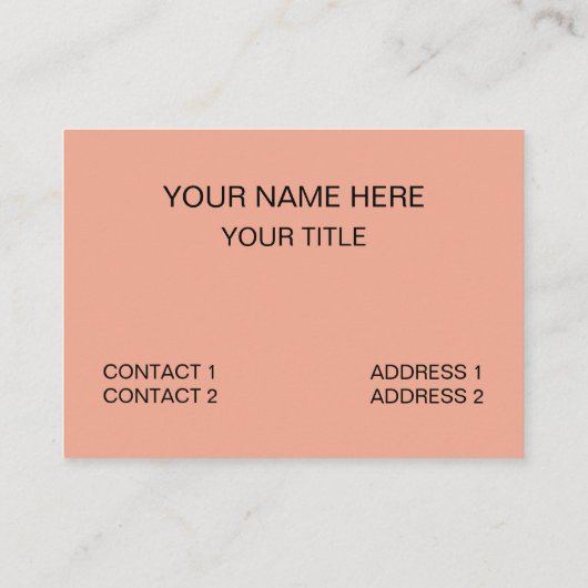 Carte De Visite Peach Fuzz Orange Checkerboard Motif (Dos)