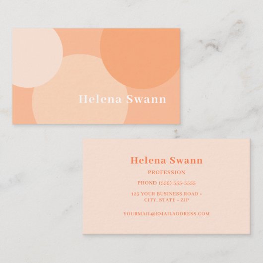 Carte De Visite Peach Fuzz Retro Inspiré (Devant / Derrière)