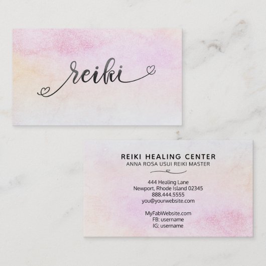 Carte De Visite *~* Peach Magenta Mint Parties scintillant noire R (Devant / Derrière)