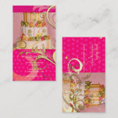 Carte De Visite Peach Mariage Gâteau/boulangerie/pâtisserie (Devant / Derrière)