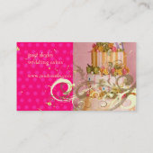 Carte De Visite Peach Mariage Gâteau/boulangerie/pâtisserie (Dos)