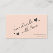 Carte De Visite Peach Modern Script QR Code, Merci (Devant)