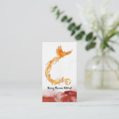 Carte De Visite *~* Peach Orange Burgunge Red Phoenix Flames (Debout devant)