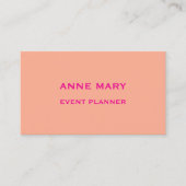 Carte De Visite Peach Orange Hot Pink Retro Modern Professional (Devant)