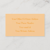 Carte De Visite Peach Orange Retro Modern Chic Girly Professional (Dos)