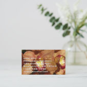Carte De Visite Peach Orchids with Raindrops Floral (Debout devant)