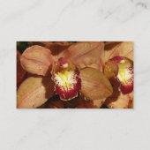 Carte De Visite Peach Orchids with Raindrops Floral (Dos)