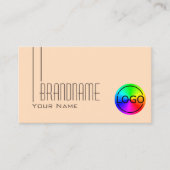 Carte De Visite Peach Pastel clair avec logo professionnel moderne (Devant)