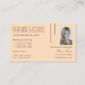 Carte De Visite Peach Pastel clair avec Monogramme et Photo Modern (Dos)