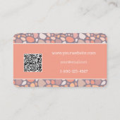 Carte De Visite Peach Pastel Conglomérat Pierre Code QR (Dos)