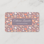 Carte De Visite Peach Pastel Conglomérat Pierre Code QR (Devant)