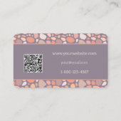 Carte De Visite Peach Pastel Conglomérat Pierre Code QR (Dos)