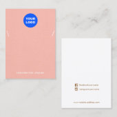 Carte De Visite Peach Pink Ajouter Logo Collier Bracelet Afficher (Devant / Derrière)