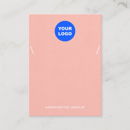 Carte De Visite Peach Pink Ajouter Logo Collier Bracelet Afficher (Devant)