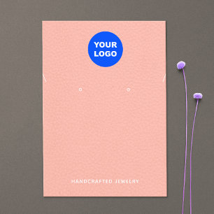 Carte De Visite Peach Pink Ajouter Logo Écouter Collier Combo Écra