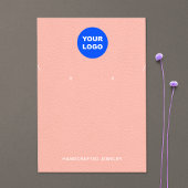Carte De Visite Peach Pink Ajouter Logo Écouter Collier Combo Écra
