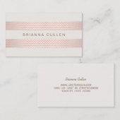 Carte De Visite Peach Pink tendance Chevron élégant chic (Devant / Derrière)