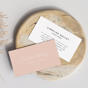 Carte De Visite Peach Sorbet Script de signature