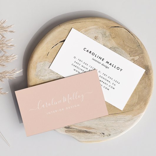 Carte De Visite Peach Sorbet | Script de signature