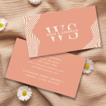 Peach Terracotta Abstrait Classy Monogramme Modern