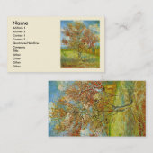 Carte De Visite Peach Tree rose en fleurs par Vincent van Gogh (Devant / Derrière)