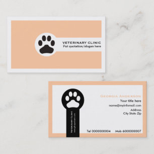 Carte De Visite Peach Vet/Clinique vétérinaire minimaliste