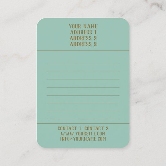 Carte de visite Peacock (Dos)