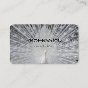 Carte De Visite Peacock blanc mignon Joli Plumes Design unique