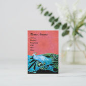 Carte De Visite PEACOCK bleu noir antique rose (Debout devant)