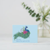 Carte De Visite Peacock Blue Lotus Fleur Henné (Debout devant)
