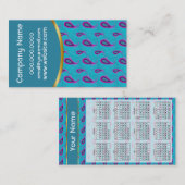 Carte De Visite Peacock Blue Paisley (Devant / Derrière)