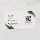 Carte De Visite Peacock Crème Boho Elegant (Dos)