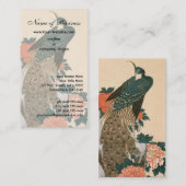 Carte De Visite Peacock et Peonies par Ando Hiroshige (Devant / Derrière)