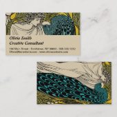 Carte De Visite Peacock Fine Art Bird Nouveau (Devant / Derrière)