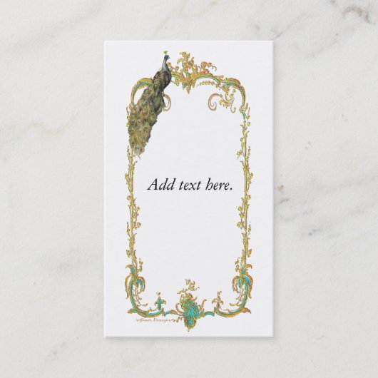 Carte de visite Peacock in Paisley (Devant)