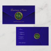 Carte de visite Peacock Joyau oeil profond bleu Ve (Devant / Derrière)