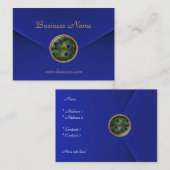 Carte de visite Peacock Joyau oeil Rich Velvet ble (Devant / Derrière)