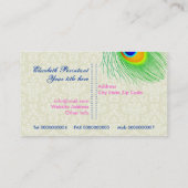 Carte De Visite Peacock plumes bleu chaud rose oeil attrayant (Dos)