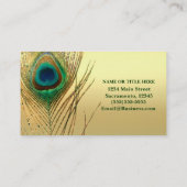Carte De Visite Peacock Plumes or exotique Boho Chic glam personna (Dos)
