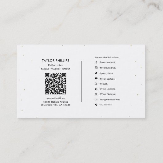 Carte De Visite Peacock Plumes Or Point Moderne Boho (Dos)